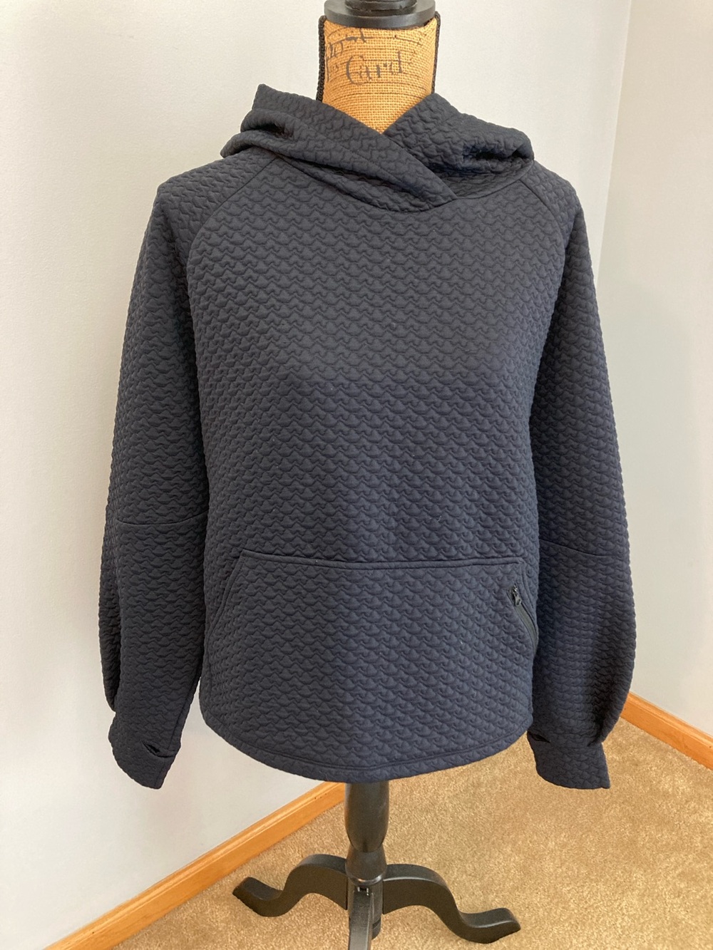 Zella Quilted Hooded Pullover Women Size Large